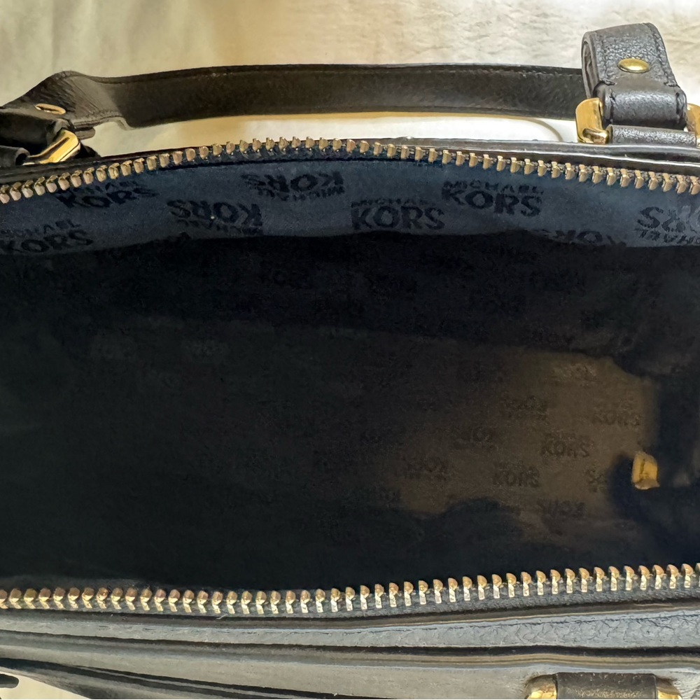 Michael Kors Black Leather Satchel with Gold Hardware - Picture 4 of 4